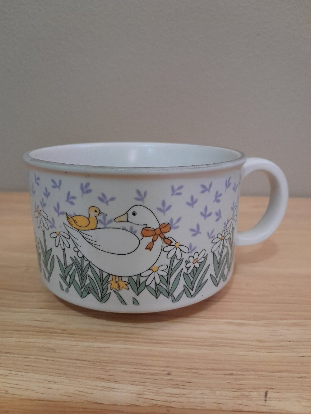 Vintage Sunny Stoneware Mother Goose Gosling Soup Mug
